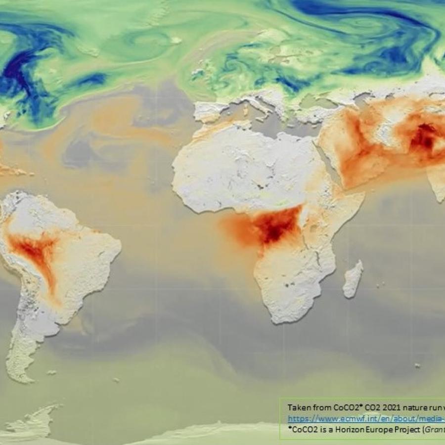 cropped still from CoCO2 CO2 2021 nature run visualisation